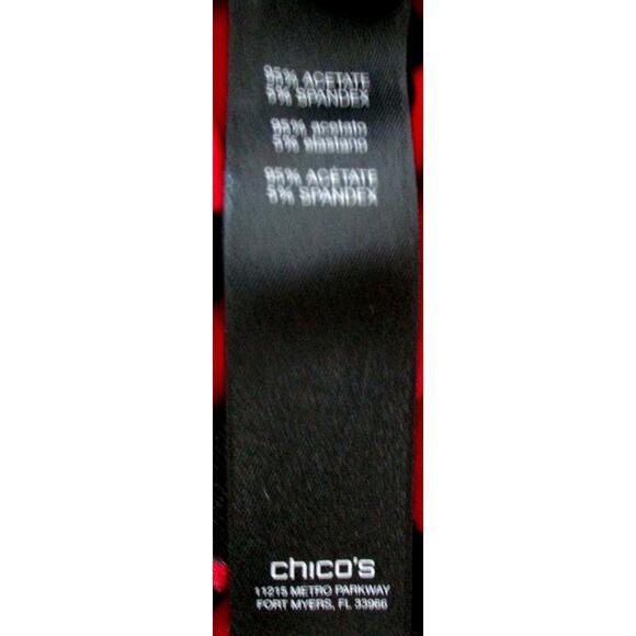 Travelers By Chico's Women's Red & Black Stretch Peek A Boo Shoulder Shirt Sm. - Picture 11 of 12